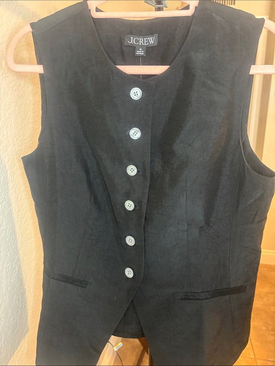 J. Crew Tops - J. Crew Black Sleeveless Button Vest